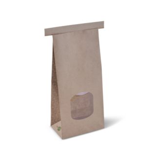 Eco Line Brown Tin Tie Bags - With Window